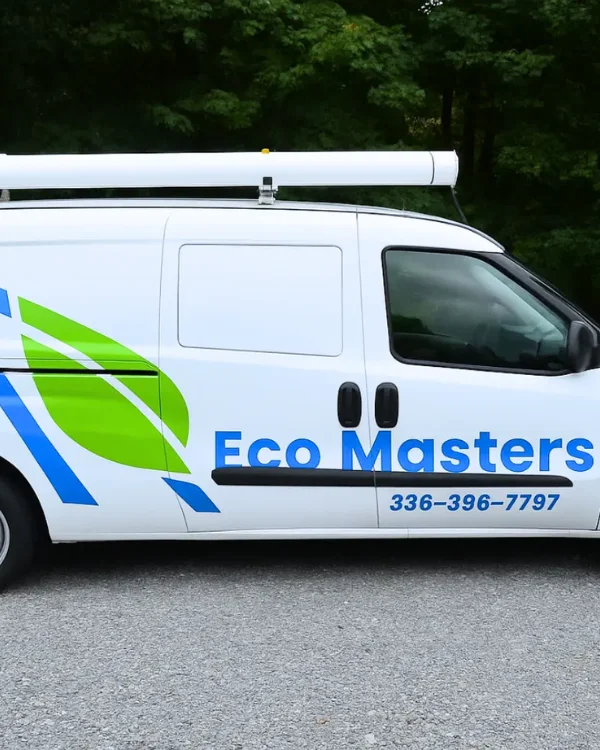 Eco Masters Pest Control truck in Greensboro, NC.